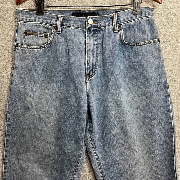 Calvin Klein Jeans Men's 34 Blue Straight Leg Medium Wash High Rise Denim - Picture 3 of 16